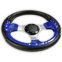 “Deluxe Sport” Sports Boat Steering Wheel in BLACK and BLUE