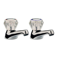Chrome Bath Taps Clear Tap Heads 3/4" - W3812