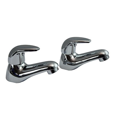 Melford Lever Style Basin Taps (Pair) Chrome - GBT301