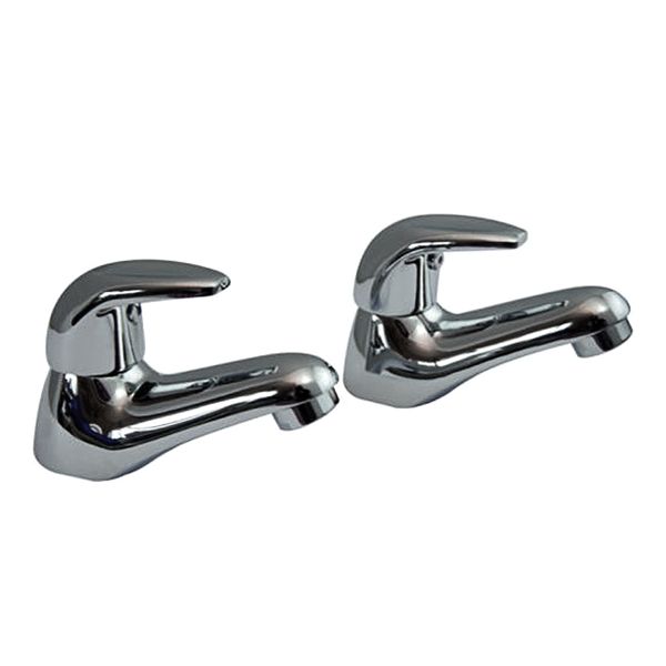 Melford Lever Style Basin Taps (Pair) Chrome - GBT301