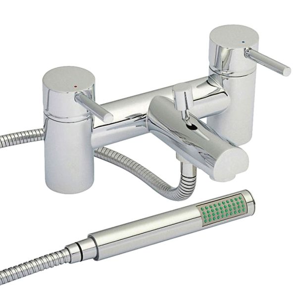 Risby Twin Lever Bath Shower Mixer Tap Chrome - GBB04