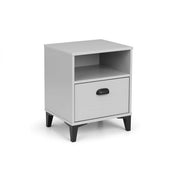 Lakers Locker 1 Drawer Bedside Unit Grey Metal Effect Lacquer