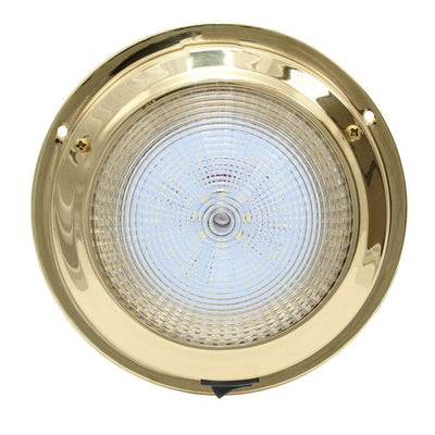 12V Brass Dome Light Natural White LED 137mm 4