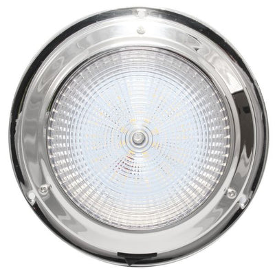 12V Stainless Dome Light Warm White LED 137mm 4