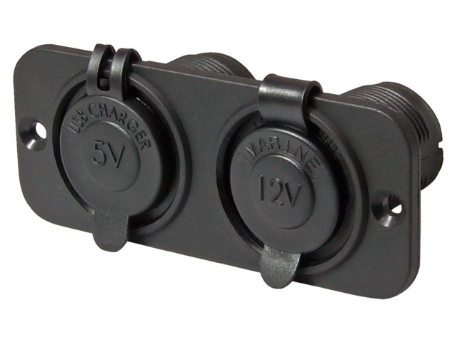 USB Socket + 12V Socket - by Talamex