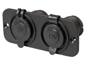 USB Socket + 12V Socket - by Talamex