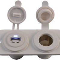 USB Socket + 12V Socket - by Talamex