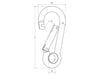 Carabiner With Eyelet And Locking Bar - by Talamex