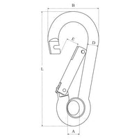 Carabiner With Eyelet And Locking Bar - by Talamex