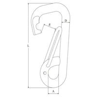 Carbine Hooks Asymmetric With Eye - by Talamex