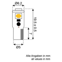 Led T5 Wedge Instrument Lamp - by Talamex