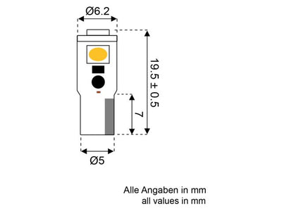 Led T5 Wedge Instrument Lamp - by Talamex