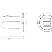12V USB Mini Adapter SINGLE - by Talamex