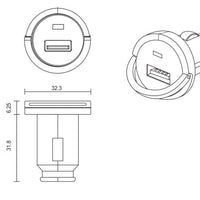 12V USB Mini Adapter SINGLE - by Talamex