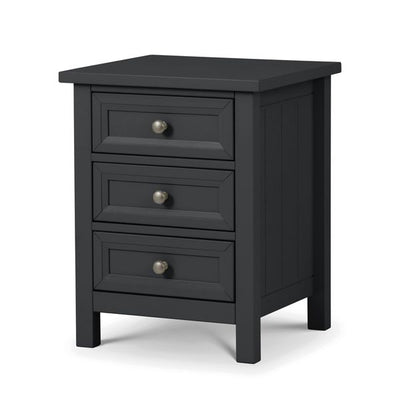 Maine 3 Drawer Bedside Unit Anthracite Lacquer