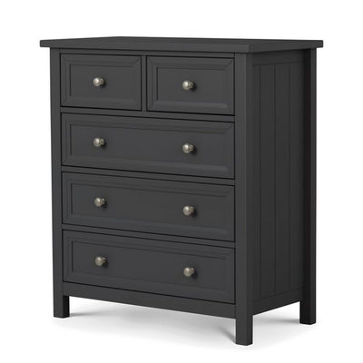 Maine 3+2 Drawer Chest Unit Anthracite Lacquer
