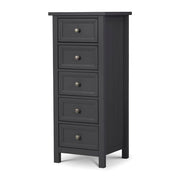 Maine 5 Drawer Tall Chest Unit Anthracite Lacquer