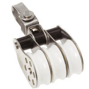 Stainless Block Triple Swivel 30mm - ChasNewensMarine