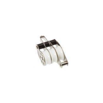 Stainless Block Triple Fixed Eye + Becket 35mm - ChasNewensMarine
