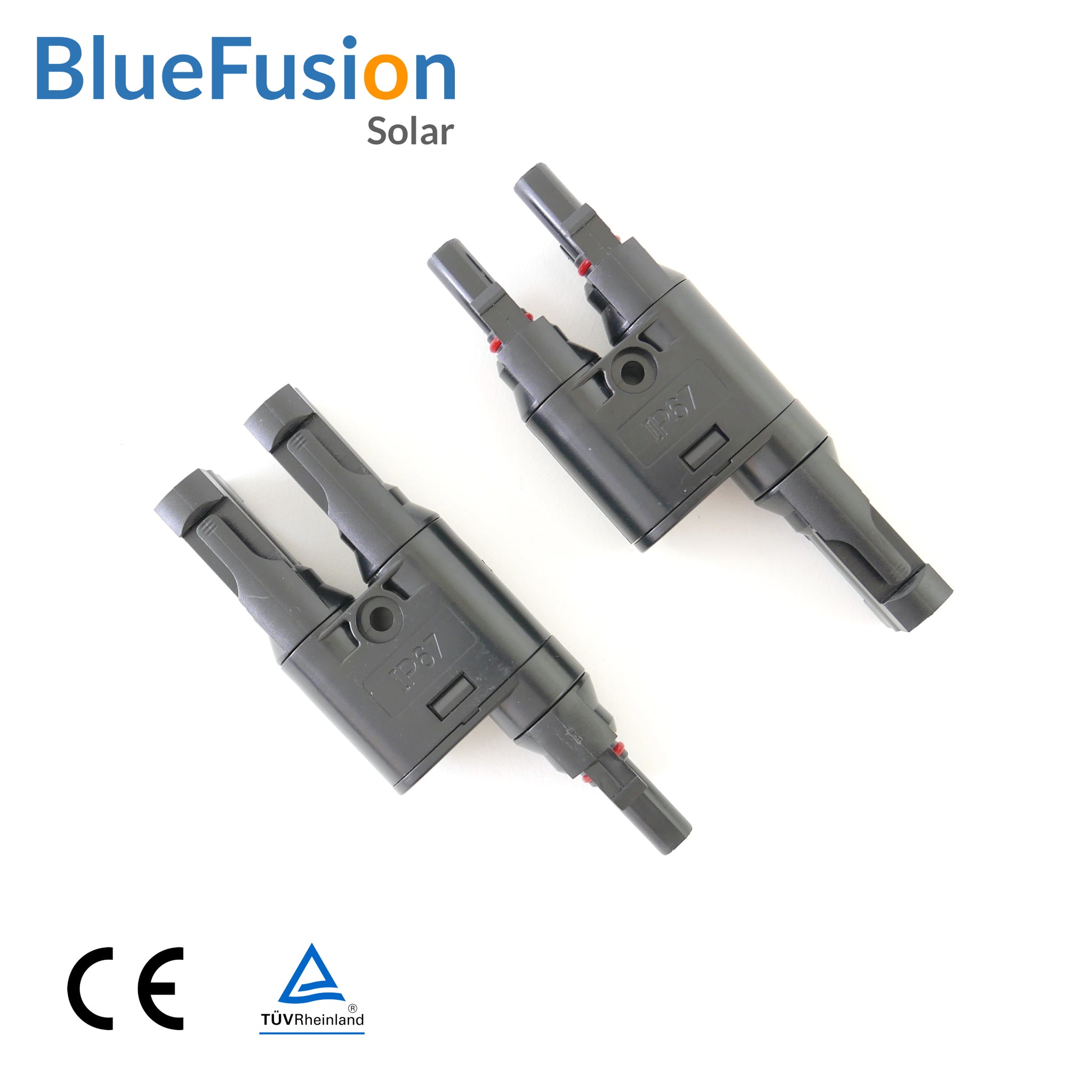 MC4 T-Branch Connector Pair, 2-to-1 branch circuit