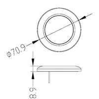 LED Slim Cabin Ceiling Light, 71mm(Dia.), 12V-24V DC