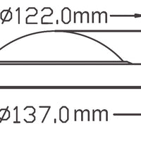 LED Dome Light Stainless Steel, with integral switch, 137mm (Dia.)