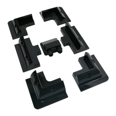 Solar Panel 6 Bracket and Gland Set, Black