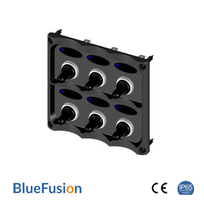 12V Switch Panel with Toggle Switch, 6 Gang, IP65 Rated – BlueFusion