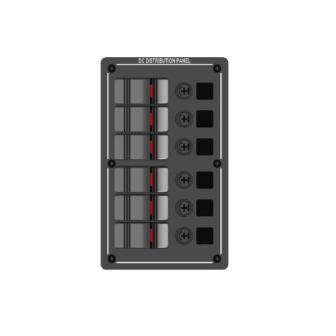 12V / 24V Aluminium Switch Panel 6 Gang, IP65 Rated – BlueFusion