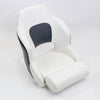 Premium Captain’s Bucket Flip-Up Bolster Seat – White/Grey Style