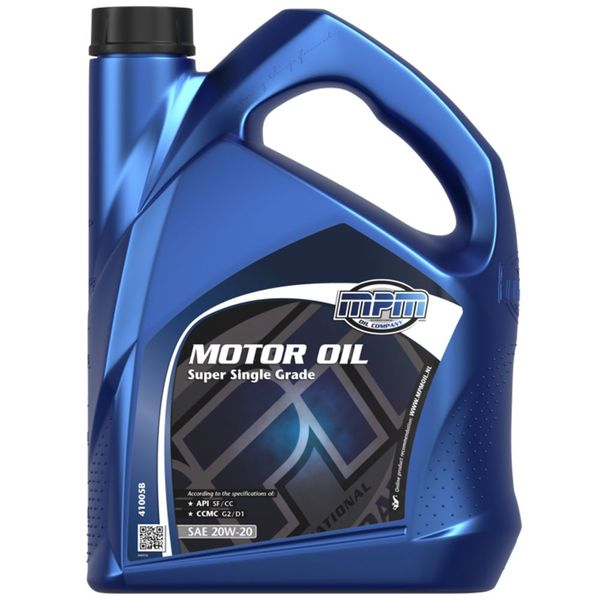 MPM Motor Oil SAE 20W-20 Super Single Grade Oil 5 Litre