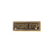 AG Engine Stop Name Plate Brass - ChasNewensMarine