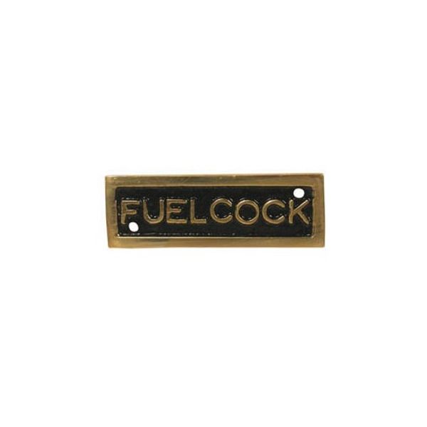 AG Fuel Cock Name Plate Brass - ChasNewensMarine