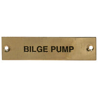 AG Bilge Pump Label Brass 75 x 19mm