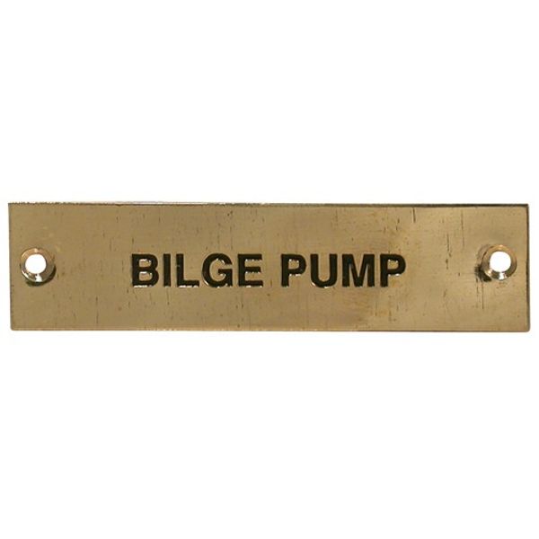 AG Bilge Pump Label Brass 75 x 19mm
