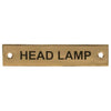 AG "Head Lamp" Label Brass 57 x 12mm