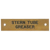 AG Stern Tube Greaser Label Brass 75 x 19mm
