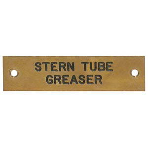 AG Stern Tube Greaser Label Brass 75 x 19mm