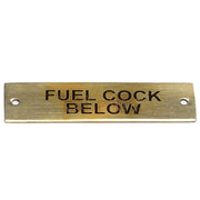 AG SP Fuel Cock Below Label Brass 75 x 19mm Packaged