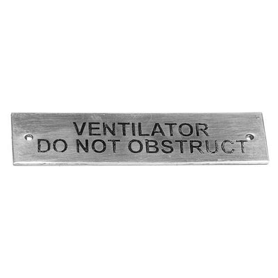AG SP Ventilator Do Not Obstruct Label Chrome 75 x 19mm