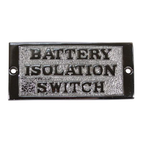 AG Battery Isolation Switch Name Plate Chrome | ChasNewensMarine