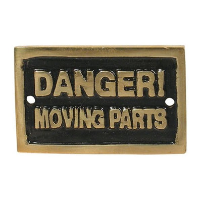 AG Danger! Moving Parts Name Plate Brass (70 x 45mm)
