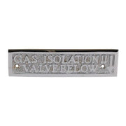 AG Gas Isolation Valve Name Plate Chrome - ChasNewensMarine