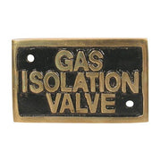 AG Gas Isolation Valve Name Plate Brass - ChasNewensMarine