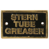 AG Stern Tube Greaser Name Plate Brass - ChasNewensMarine