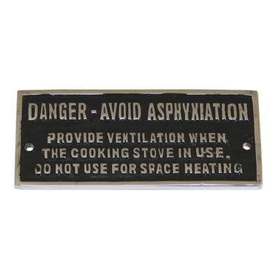 AG Danger Avoid Asphyxiation Name Plate Chrome