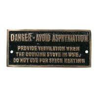 AG Danger Avoid Asphyxiation Name Plate Brass - ChasNewensMarine