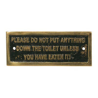 AG Please Do Not Put Down The Toilet Name Plate Brass - ChasNewensMarine