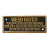 AG Weed Hatch Turn Off Engine Name Plate Brass - ChasNewensMarine