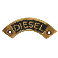 AG Diesel Deck Filler Name Plate Brass - ChasNewensMarine